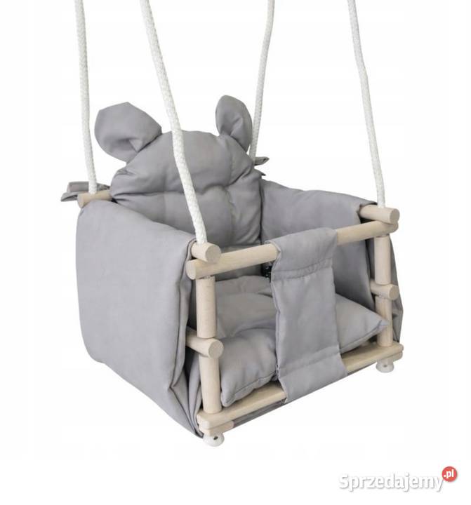 Huśtawka kubełkowa drewniana z materacem dla dziecka wysyłka 48H producent