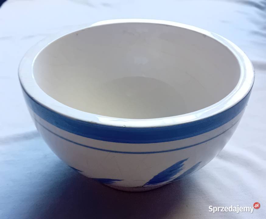 Ceramiczna doniczka w stylu Delft druga połowa