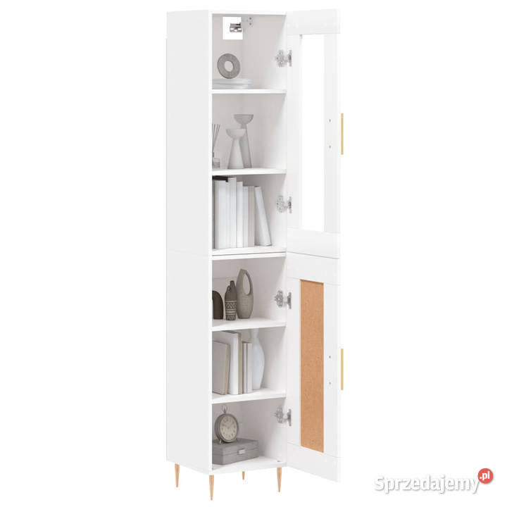 Wysoka szafka biała 345x34x180 materiał Warszawa sprzedam