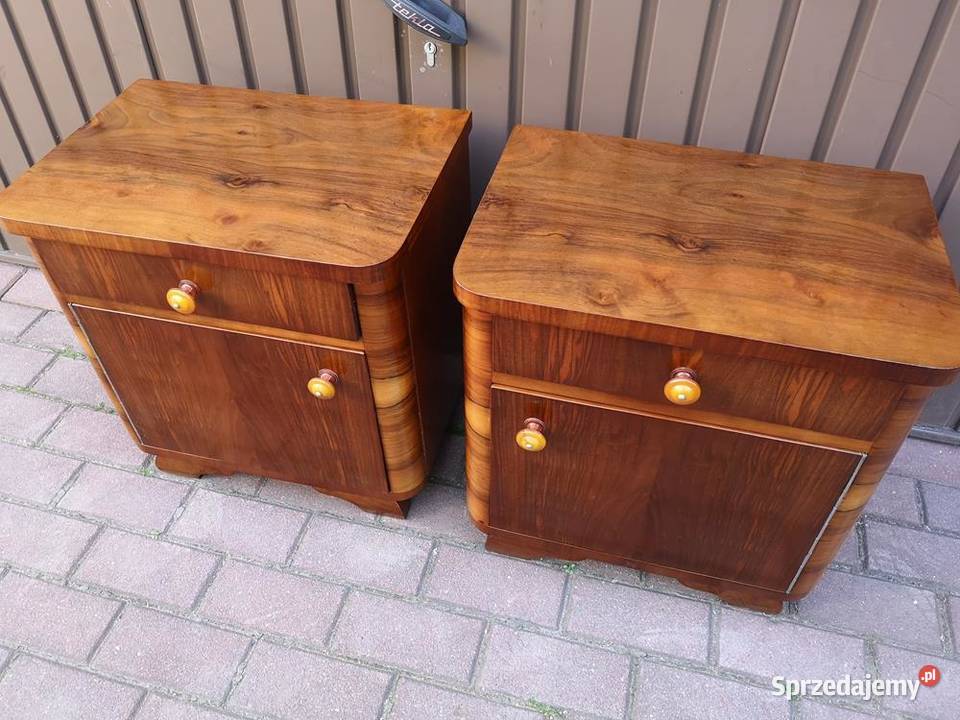 Stoliki Szafki Nocne Art Deco Orzech Stare Antyk sprzedam