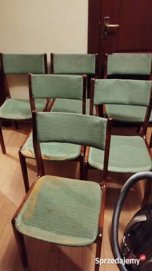 krzesło krzesła komplet 6 krzeseł hałas PRL