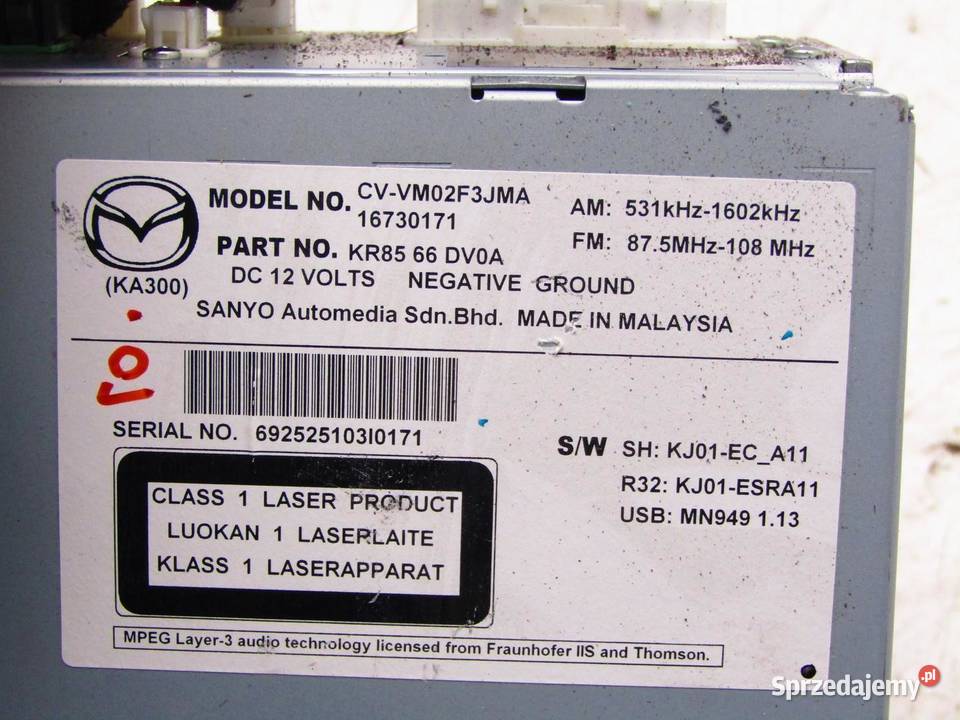 RADIO NAWIGACJA NAVI MAZDA CX5 CX5 KE I KR8566