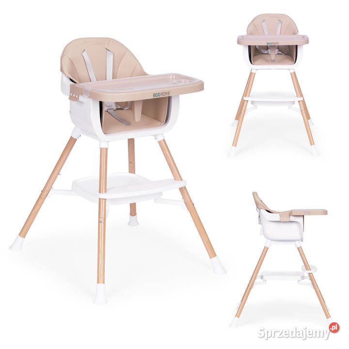 Fotelik krzesełko do karmienia dzieci 2w1 beżowy Akcesoria Smogorzów sprzedam