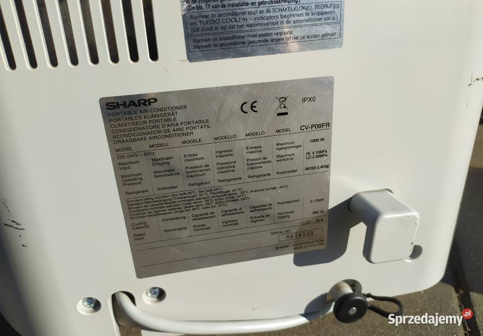 Klimatyzator przenośny SHARP CVP09FR 212kW Klimatyzatory lubuskie