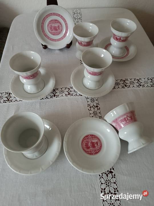Porcelanowe sygnowane kufelki pucharki kubki Gorlice