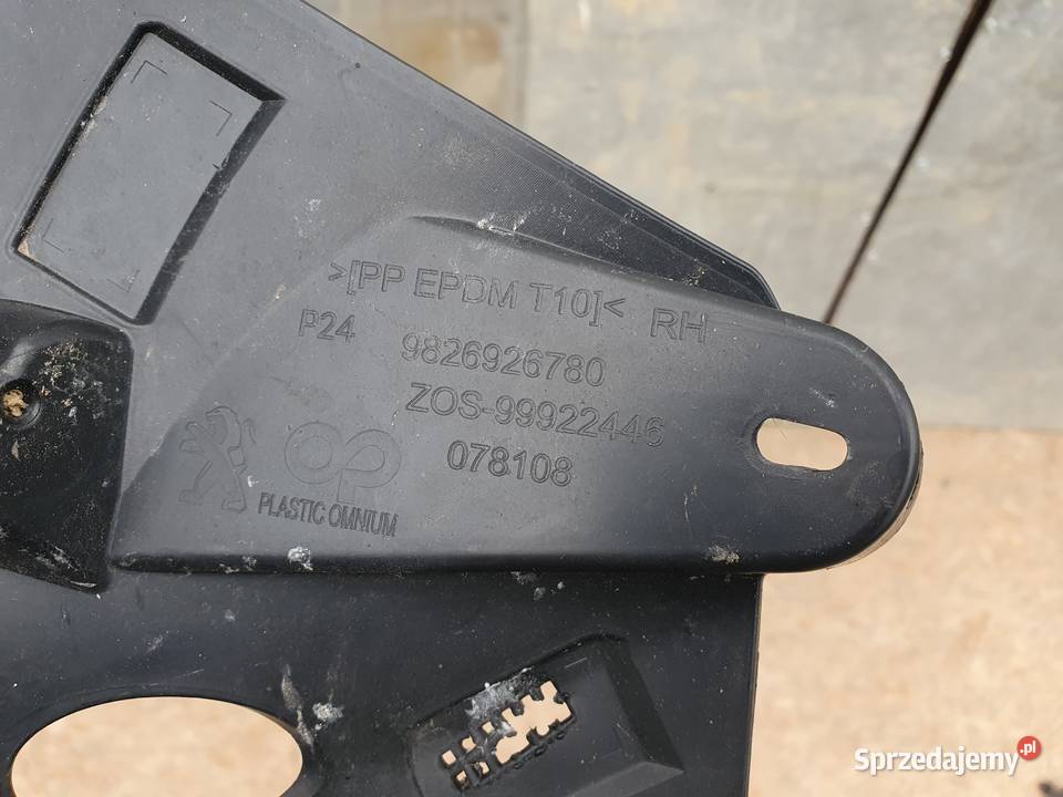 PEUGEOT 2008 II ŚLIZG PRAWY ZDERZAKA PRZÓD