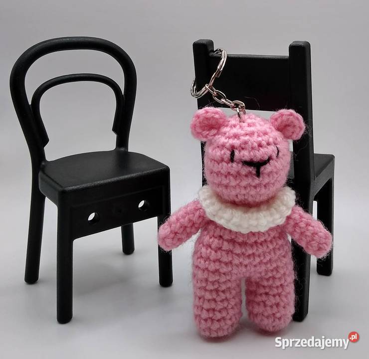 Brelok Miś Bear Różowy Crochet Handmade Gdańsk