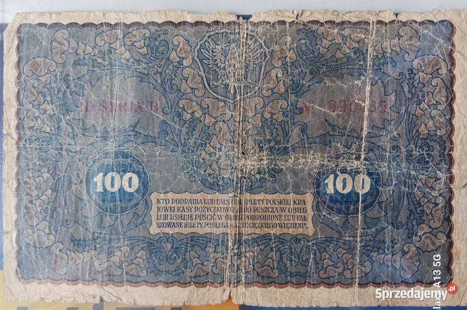 100 Marek Polskich 1919 r Warszawa ID Seria B Konin