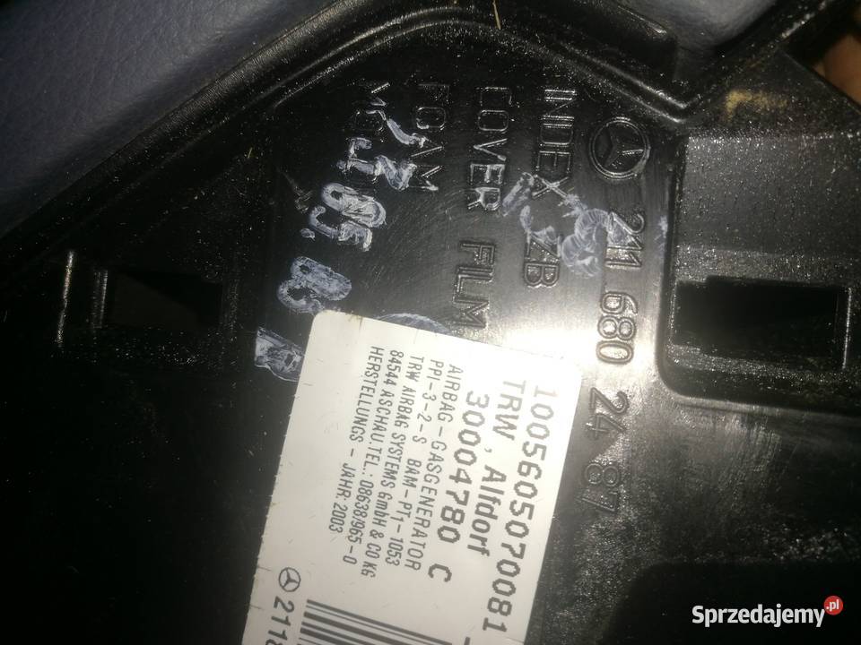 Schowek pasażera Niebieski Mercedes W211 osobowe