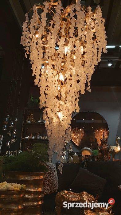 Luksusowy Żyrandol szkło z metaloplastyką Lodowe Szczecin sprzedam