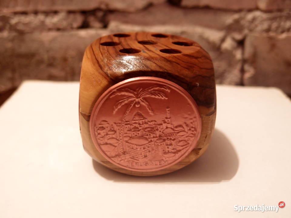 Pamiątka drewniana kostka Jarusalem Ziemia Łódź sprzedam