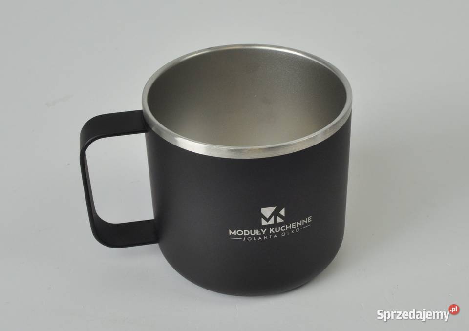Kubek ze stali nierdz logo grawer 350 ml 10 czarny Leżajsk