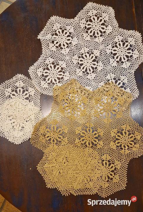SERWETKI komplet 5 1 4koronka ręcznie wykonane Serwety i serwetki Lublin