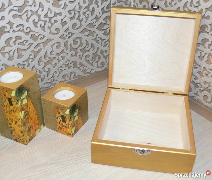 Komplet 3 dużych świeczników Gustav Klimt mazowieckie Halinów sprzedam