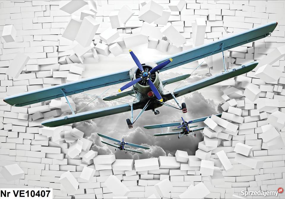 Tapeta fototapeta Samolot mur 3D wielkopolskie