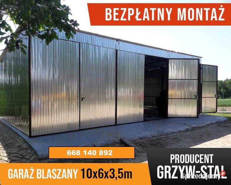 GARAŻ BLASZANY Garaże Blaszane Magazyn Rolniczy 224zł/m2 Międzychód