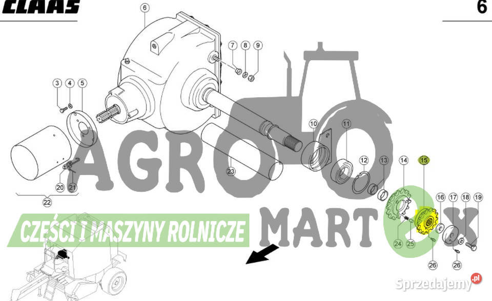 0008604120 00 0860 412 0 860412 KOŁO CLAAS Części zamienne