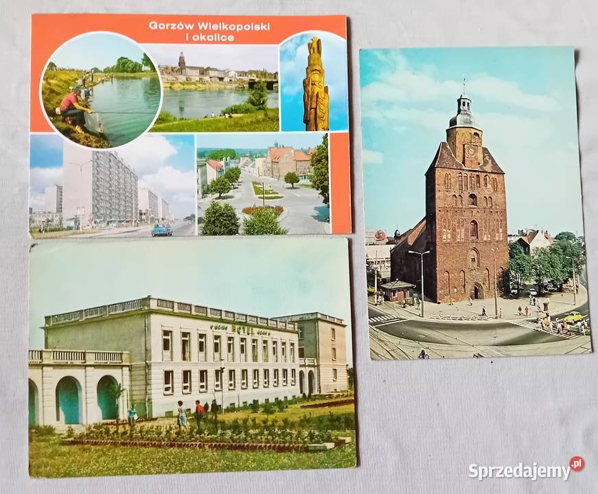 Zestaw 3 pocztówki Gorzów Wlkp RUCH KAW lata 70e Koźminek