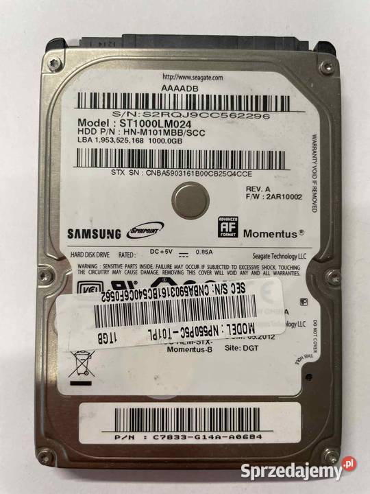 Dysk twardy 25 1TB Samsung ST1000LM024 stan Biała Podlaska sprzedam