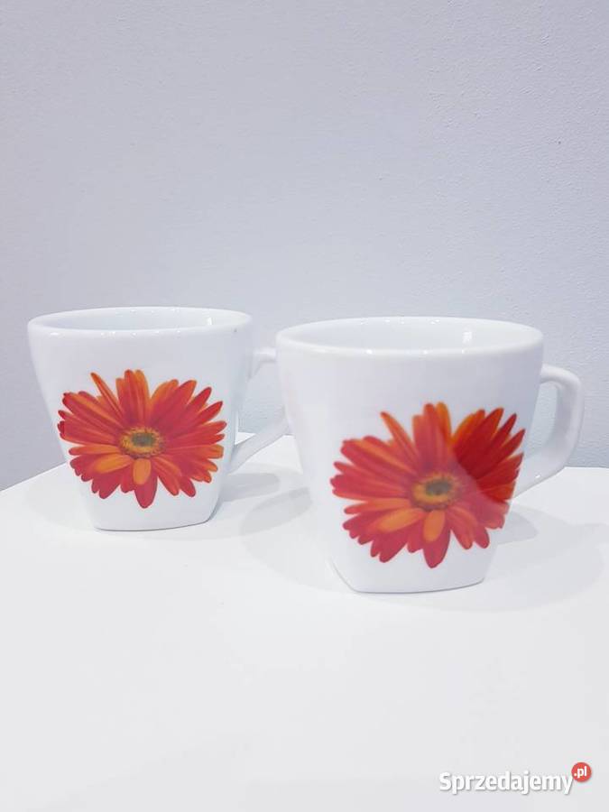 Zestaw porcelanowych filiżanek w gerbery sprzedam