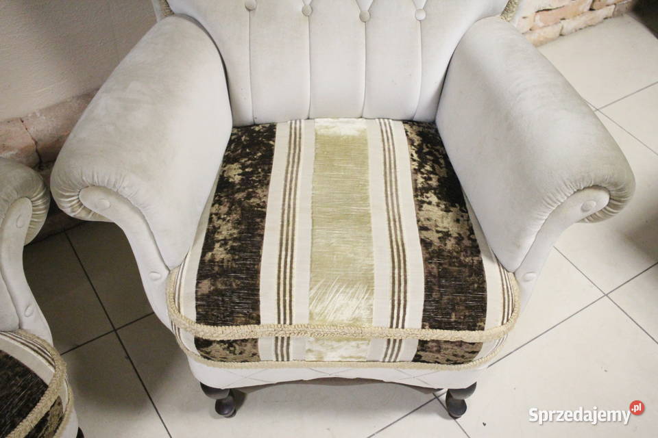 Zestaw dwóch foteli ładne obicie Pszczyna