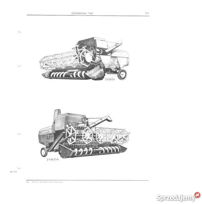 JOHN DEERE 730 kombajn katalog części wysylka świętokrzyskie Kielce