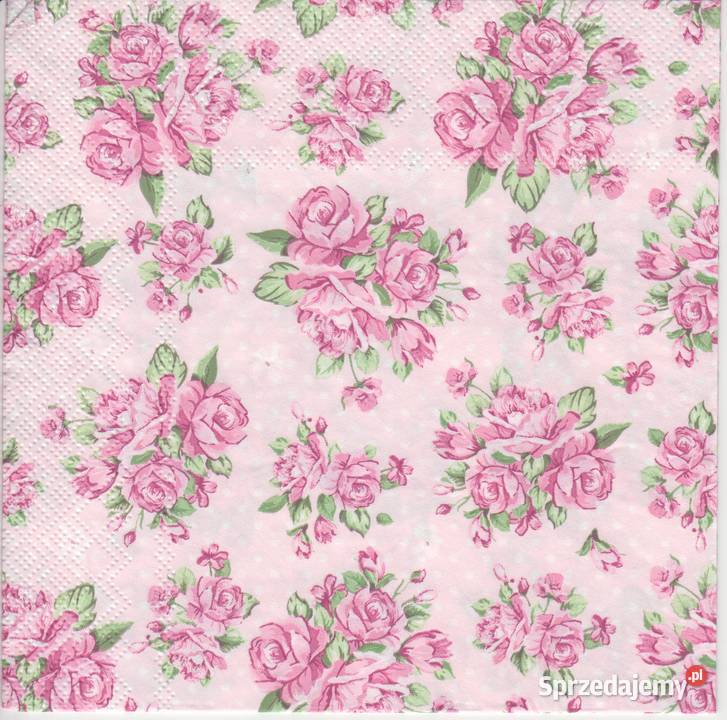 dekupaż serwetki kwiaty róże różyczki Skarżysko-Kamienna sprzedam