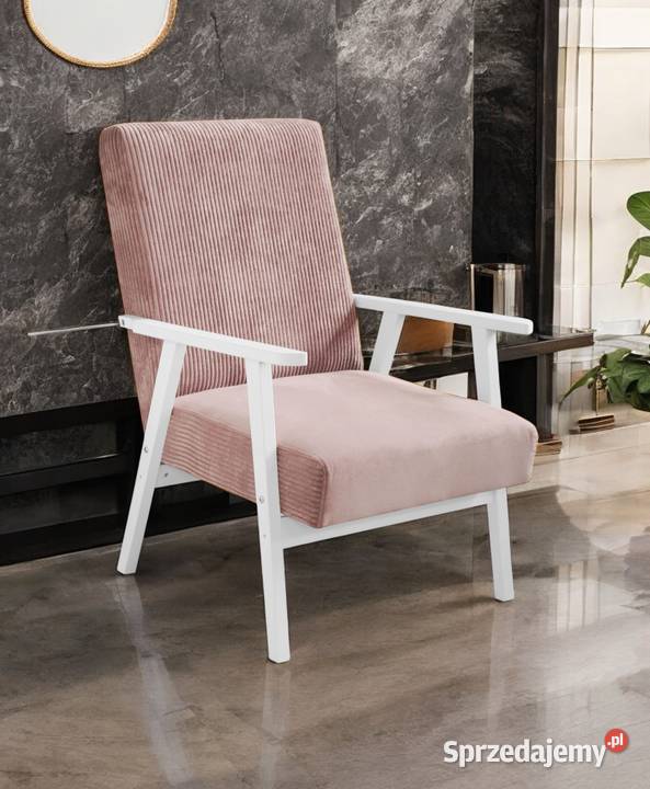 Fotel Tapicerowany Lisek PRL Różowy Dostawa 0 Tarchały Małe