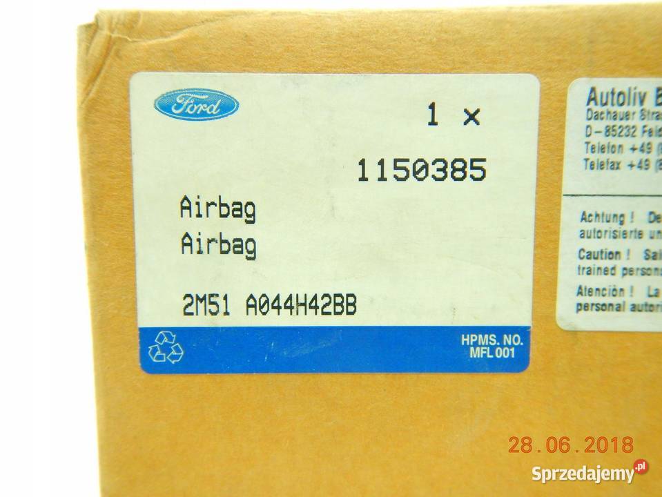 PODUSZKA POWIETRZNA PAS FORD FOCUS 9805