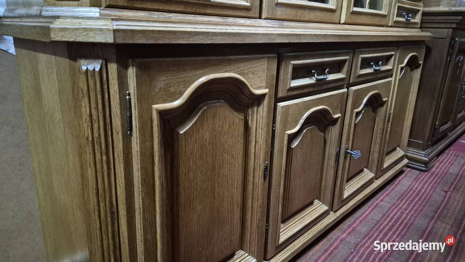 Biblioteka gabinetowa kredens witryna dębowa dąb Sypniewo