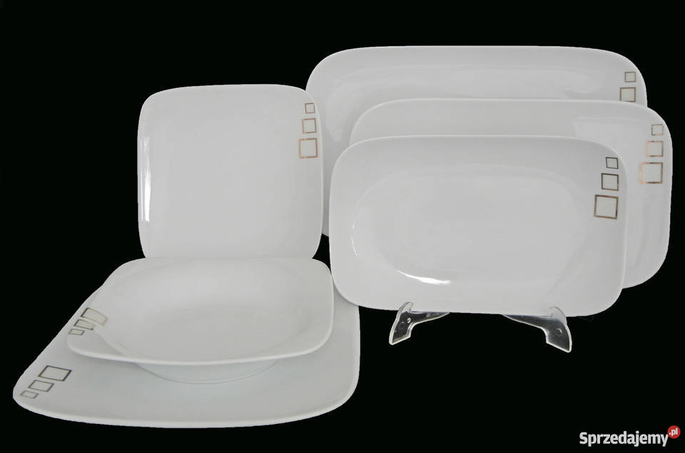 Serwis obiadowy porcelanowy Emese 12 osób inny kolor Wyposażenie wnętrz Wałbrzych