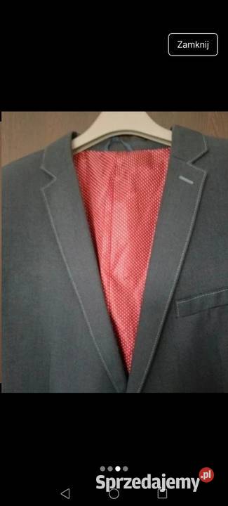 Marynarka granatowa wełniana wool o kroju męskim Krosno