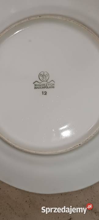 Talerze szkło porcelana z PRL Klucze dolnośląskie Przeworno