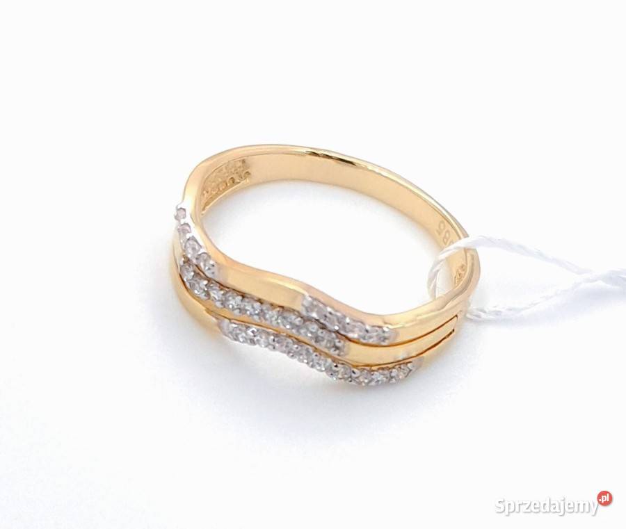 Pierścionek r16 Złoty pr585 obrączkowy z