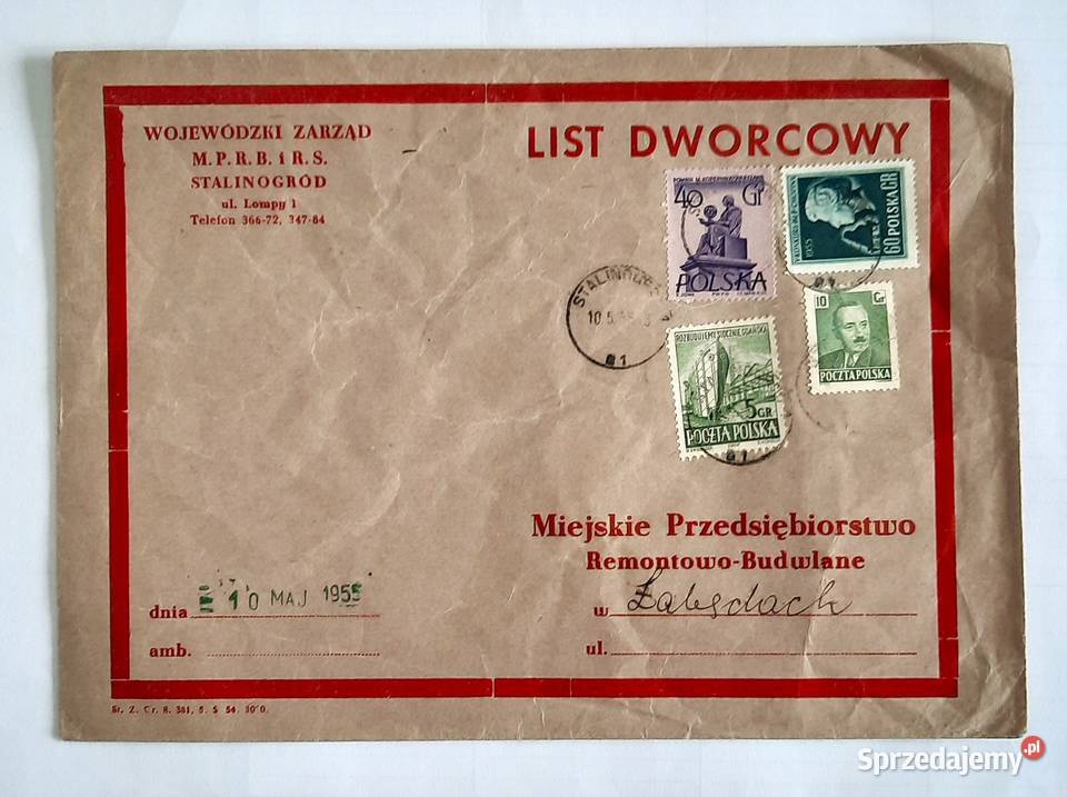 Stary List Dworcowy Katowice Stalinogród Łabędy śląskie Gliwice