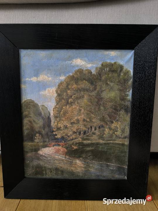 Piękny obraz olejny na płótnie pejzaż Łódź