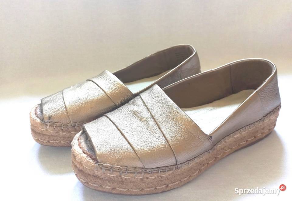 Buty złote Espadryle damskie r 38 SKÓRA Aldo Białystok