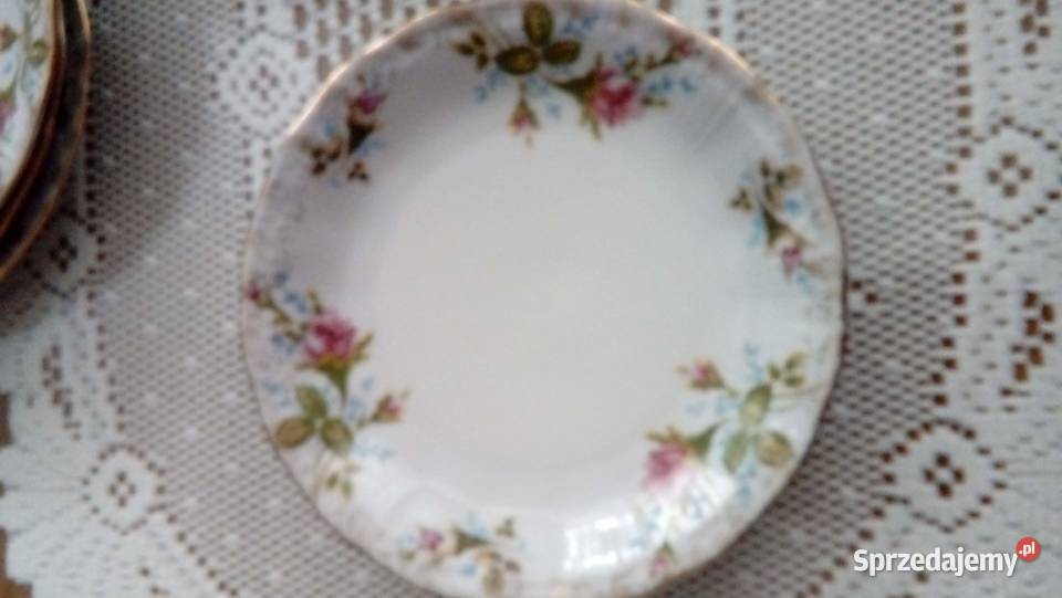 Talerzyki deserowe porcelanowe sygnowane Cmielów Warszawa