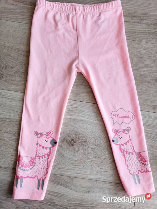 Legginsy getry dziewczęce różowe lamy 98 różowy Płock