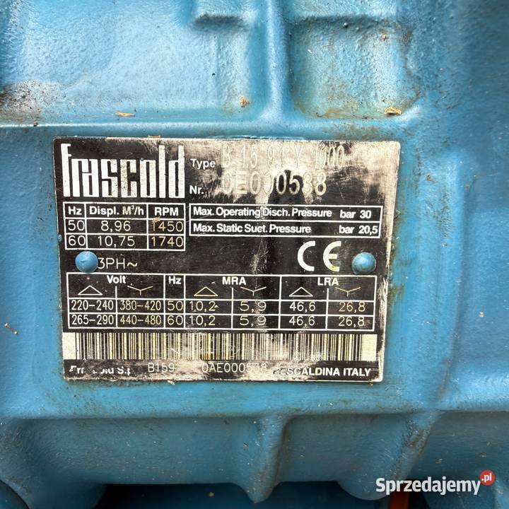 Agregat chłodniczy Frascold 9m3h Paczków