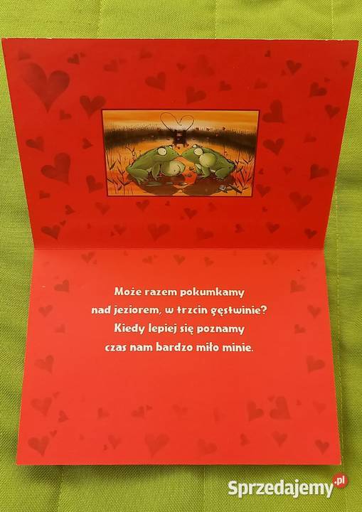 Kartka Walentynkowa karnet na Dzień Zakochanych czerwony mazowieckie Małkinia Górna