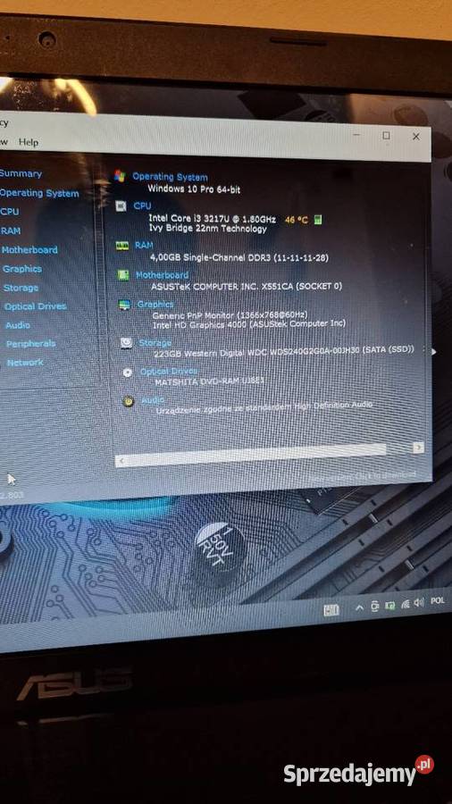 Laptop gamingowy biurowy biznesowy do pracy itp Czytnik kart pamięci  podkarpackie Myscowa