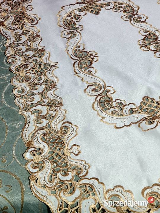 Bieżnik w kolorze Cappuccino haftowany 60x120 beżowy