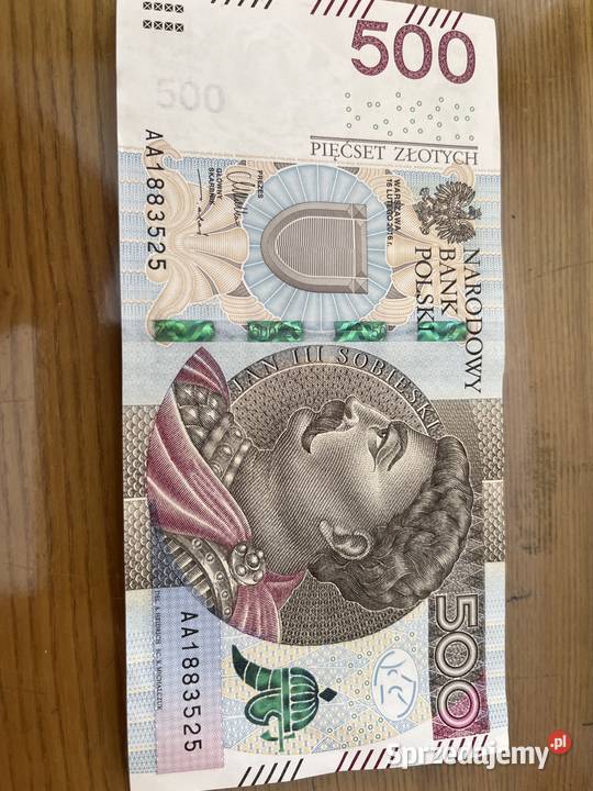 Banknot 500 pierwsza seria AA z 2016 r