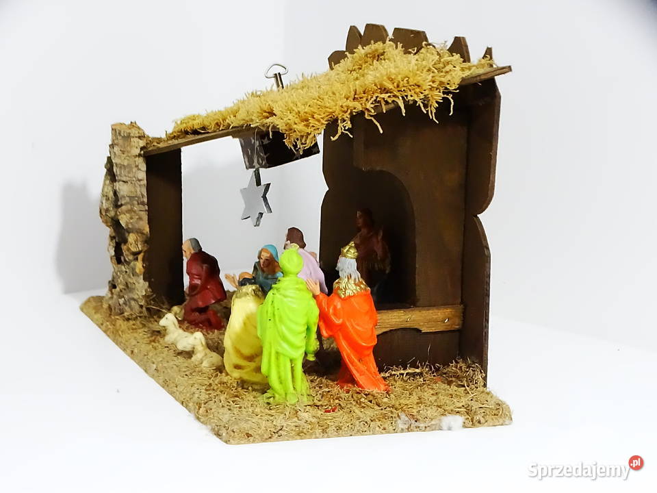 Szopka bożonarodzeniowa z pozytywką dekoracja Biłgoraj
