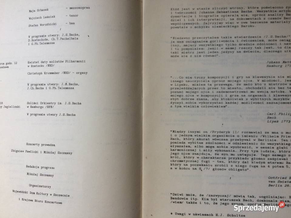 3407 Dni Muzyki Bachowskiej 1988 Szczecin