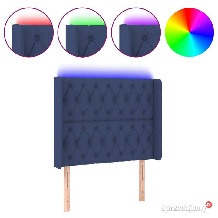 Zagłówek do łóżka z LED niebieski 103x16x118128 sprzedam