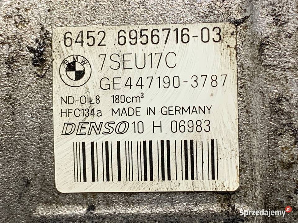 SPRĘŻARKA KLIMATYZACJI BMW E92 6956716 30 272 osobowe