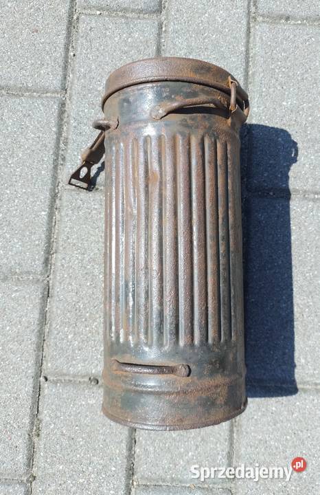 Stara puszka maski gazowej Wehrmacht II Wojna Militaria pomorskie Gdynia