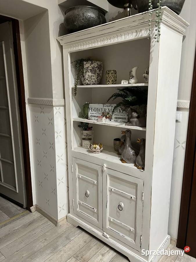 Regał biały drewniany prowansalski Żary